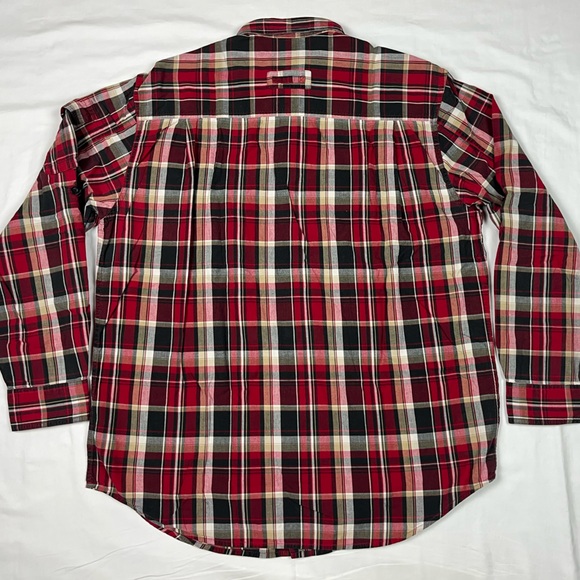 Orvis Mens Lightweight Button Down Hiking Shirt Sz Large Plaid Red/Black A9 - Picture 2 of 8